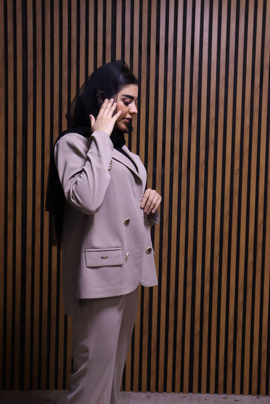 کت شلوار کرپ میله ای